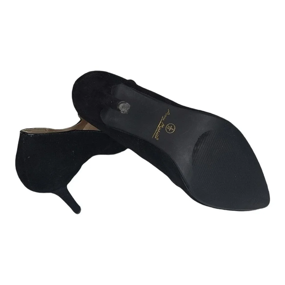Anne Michelle Stiletto Heels Women 8 Suede Slip On‎ Black Going Out Party Shoes